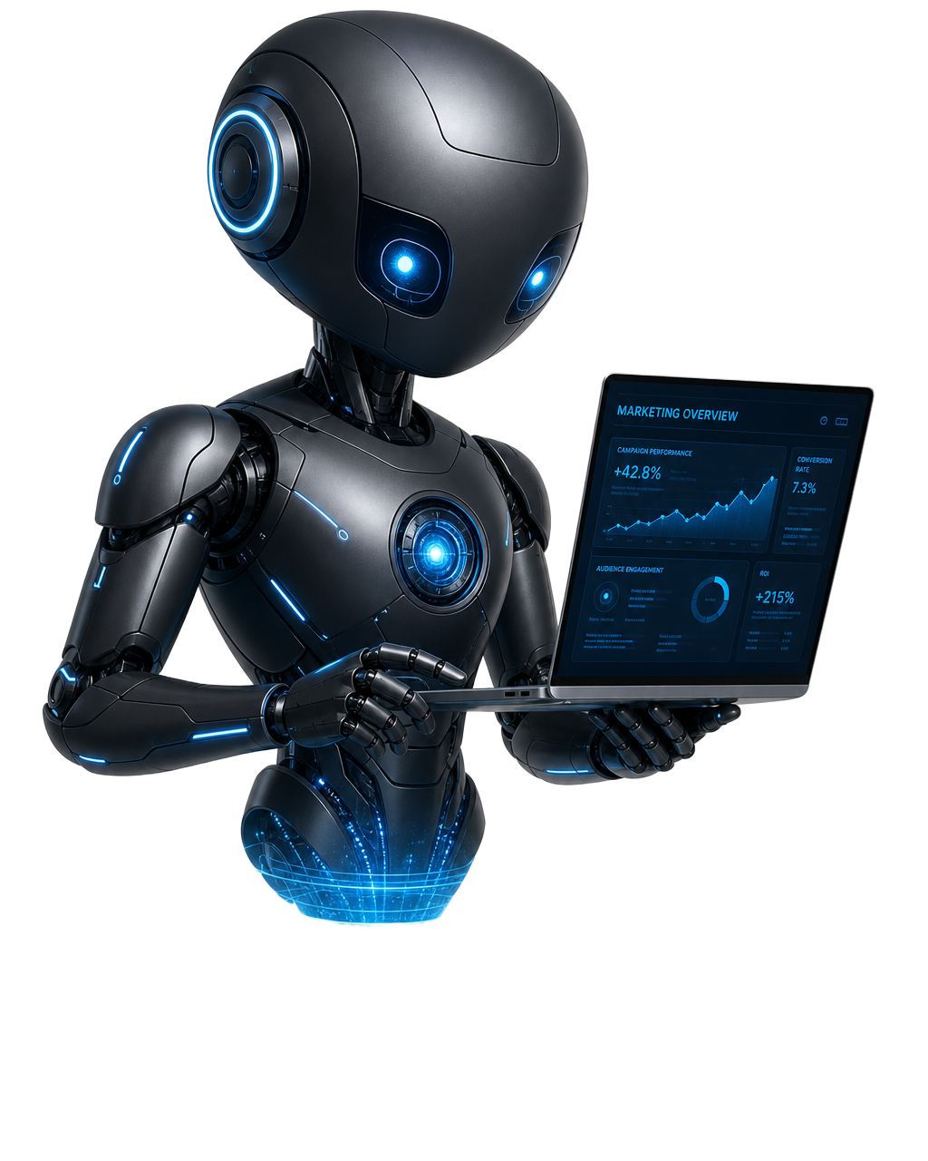 Mascote robô de inteligência artificial da Altus Performance